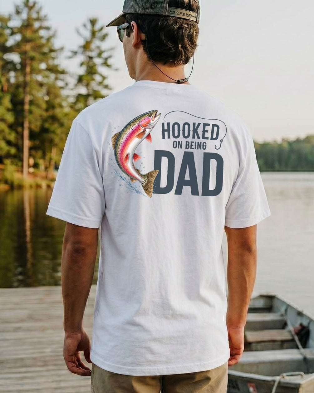 Hooked On Being Dad Fishing T-shirt