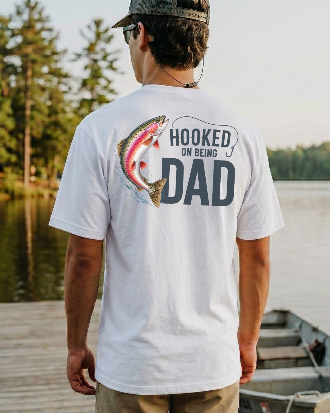 Hooked On Being Dad Fishing T-shirt