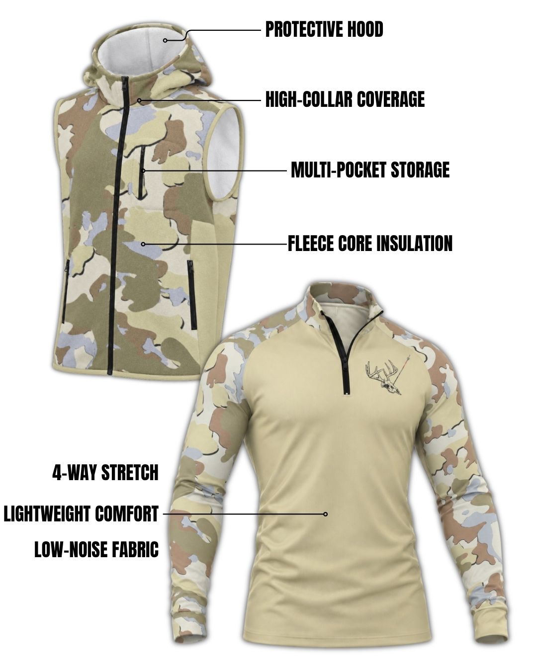 In It For The Chase Camo Layering Series – Hooded Vest