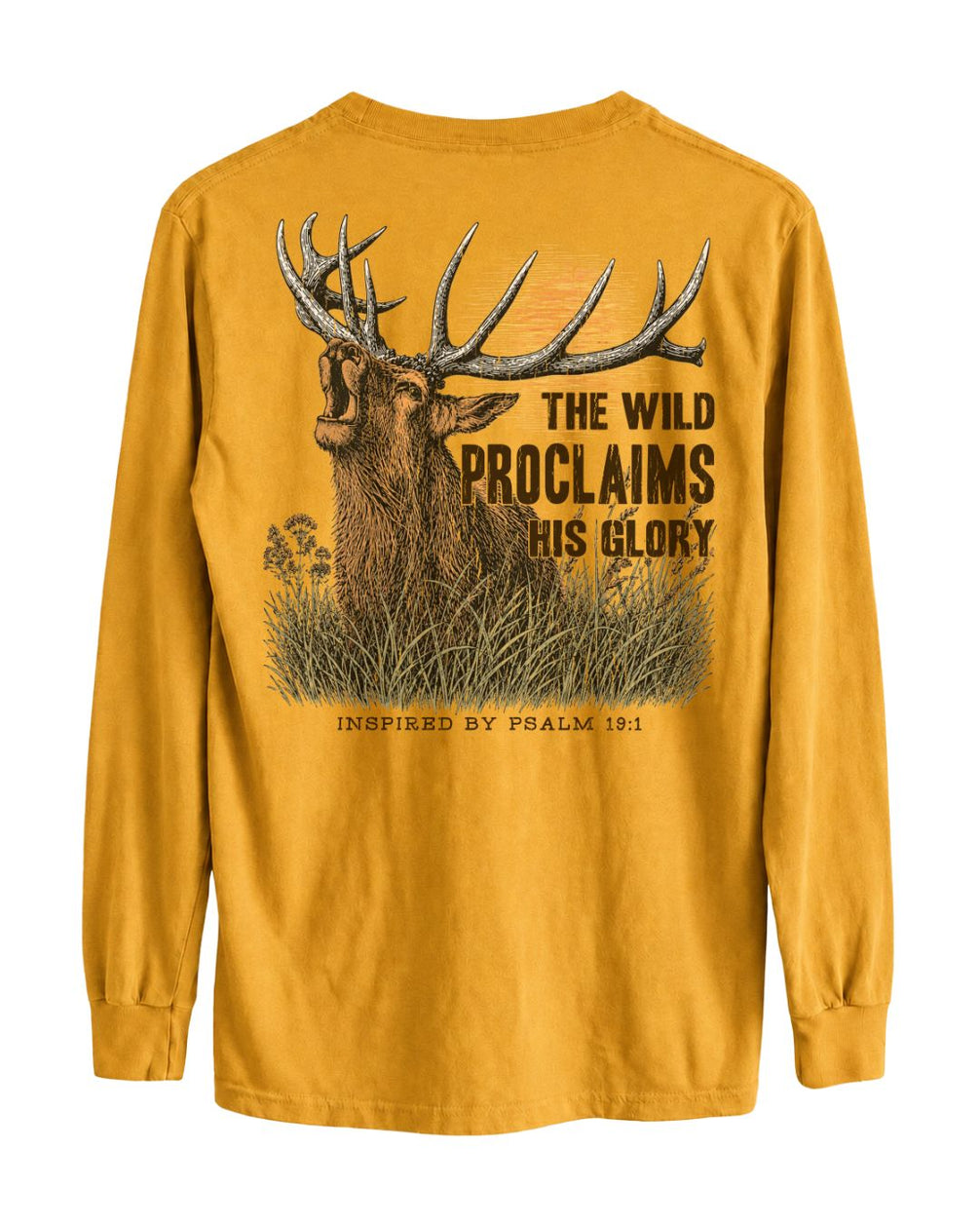 Inspirational Bible Verse Elk Long-sleeve - Gold