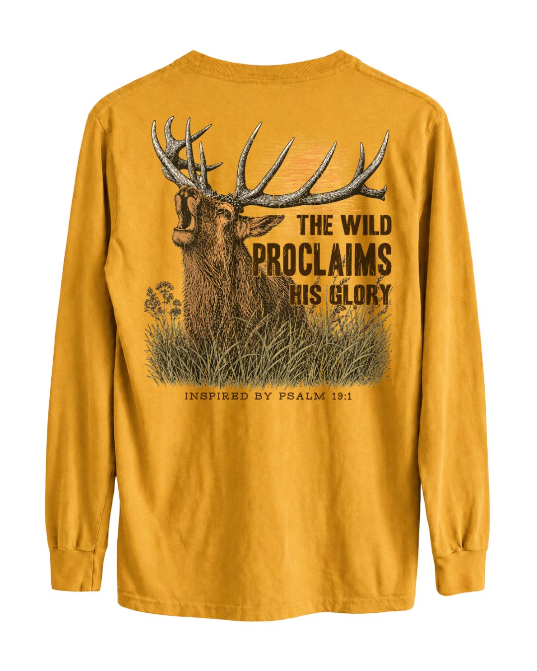 Inspirational Bible Verse Elk Long-sleeve - Gold