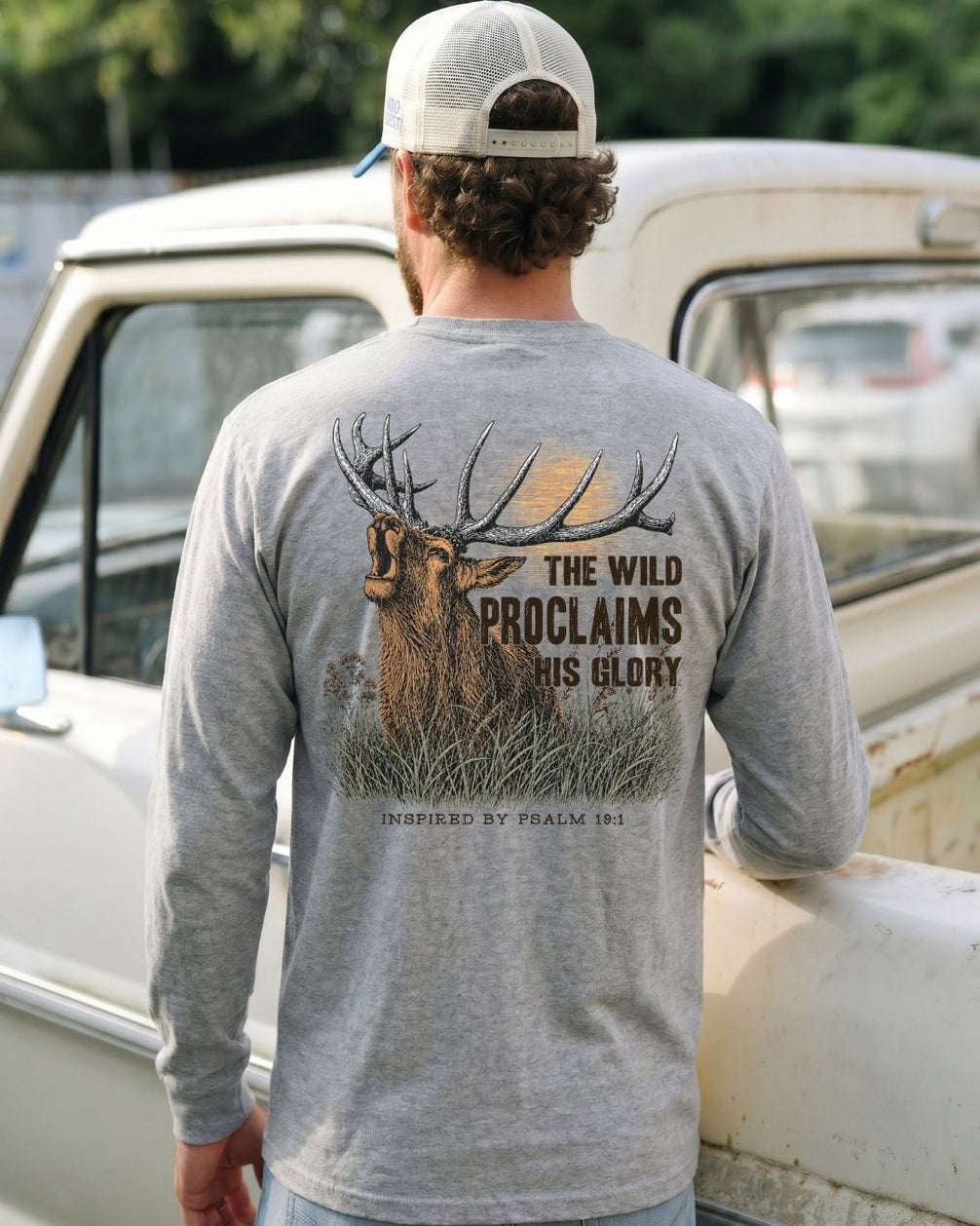 Inspirational Bible Verse Elk Long-sleeve - Sport Grey lifestyle