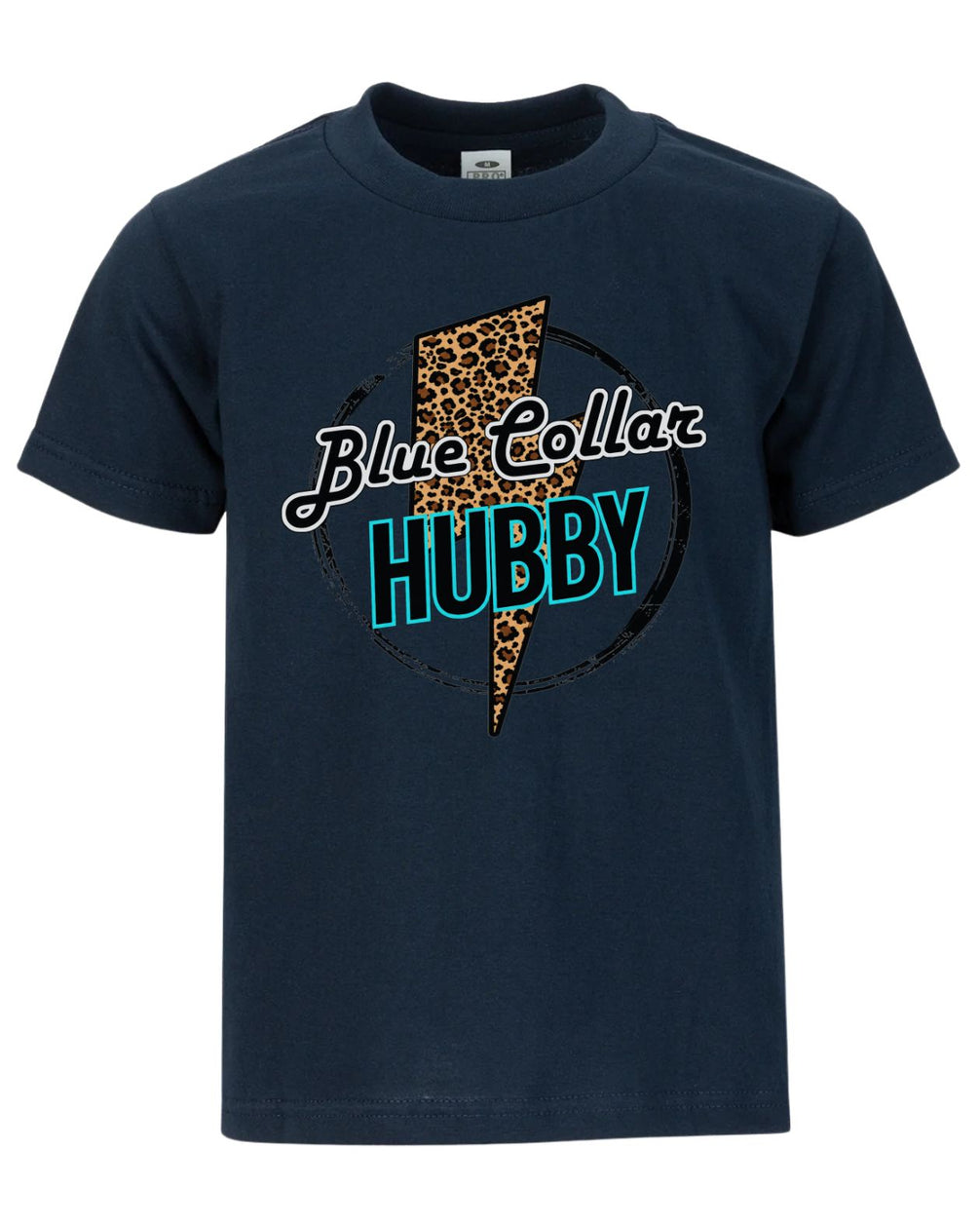 Leopard Lightning Blue Collar Couple T-shirt