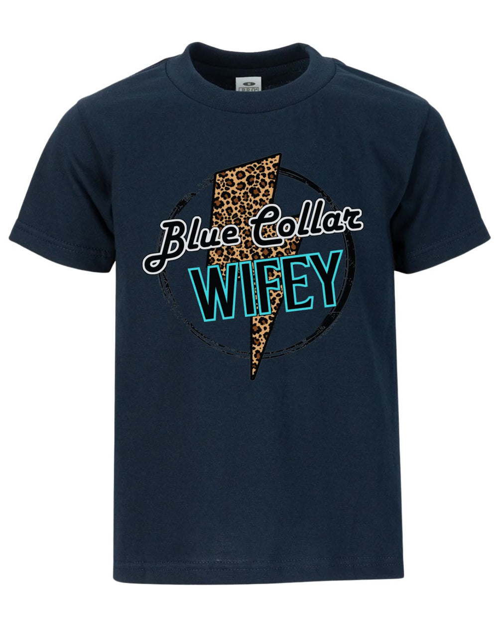 Leopard Lightning Blue Collar Couple T-shirt