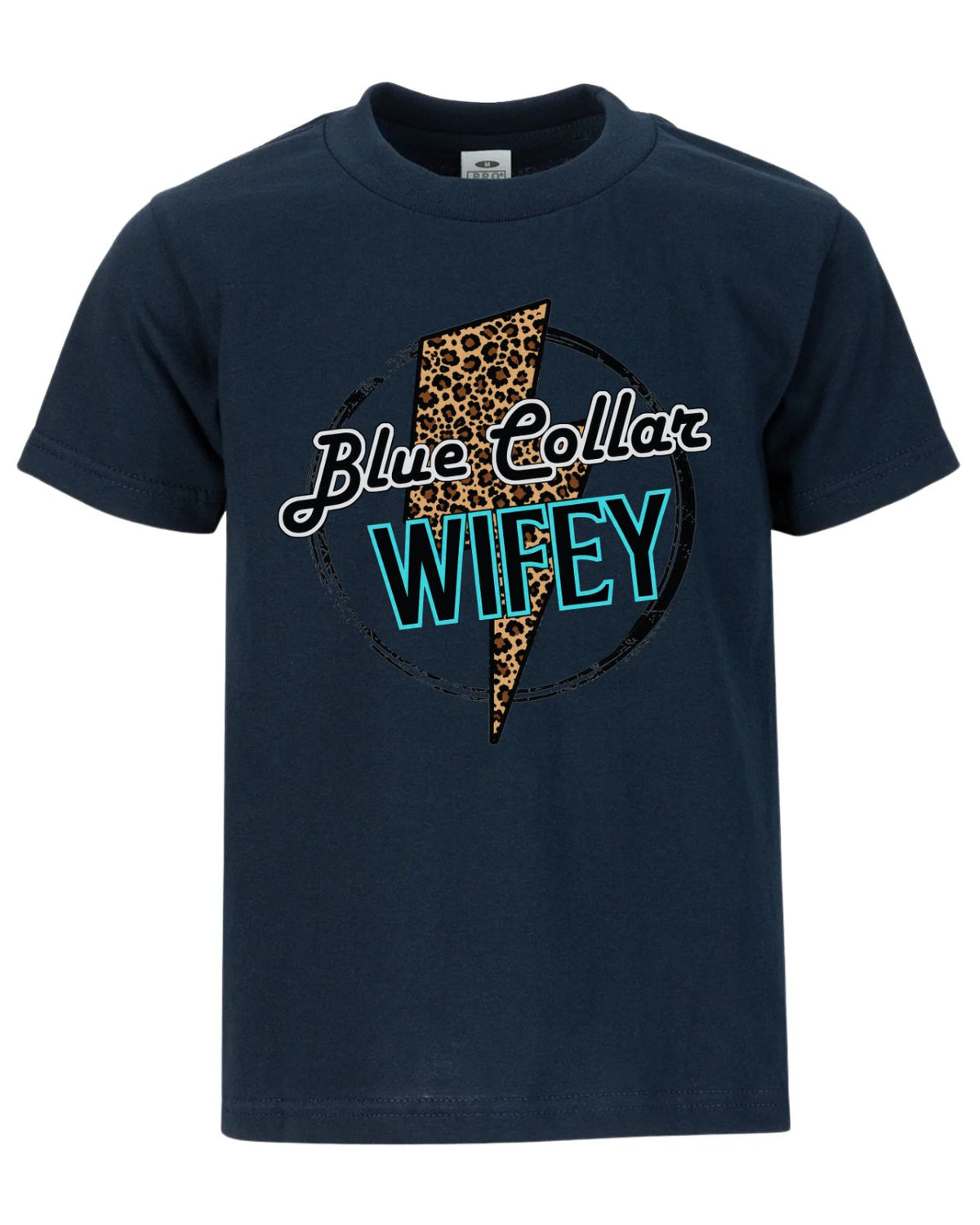 Leopard Lightning Blue Collar Couple T-shirt
