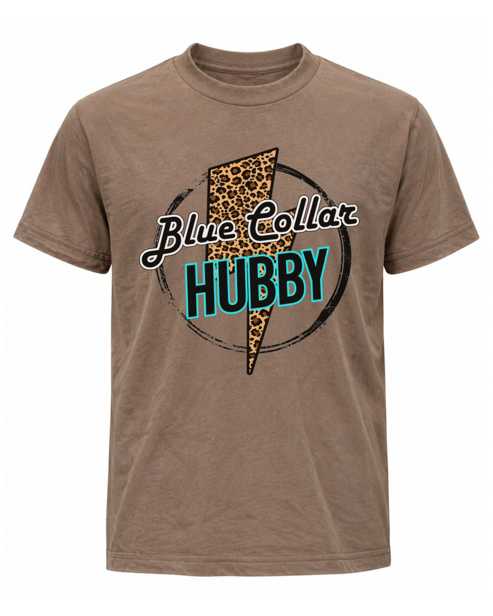 Leopard Lightning Blue Collar Couple T-shirt