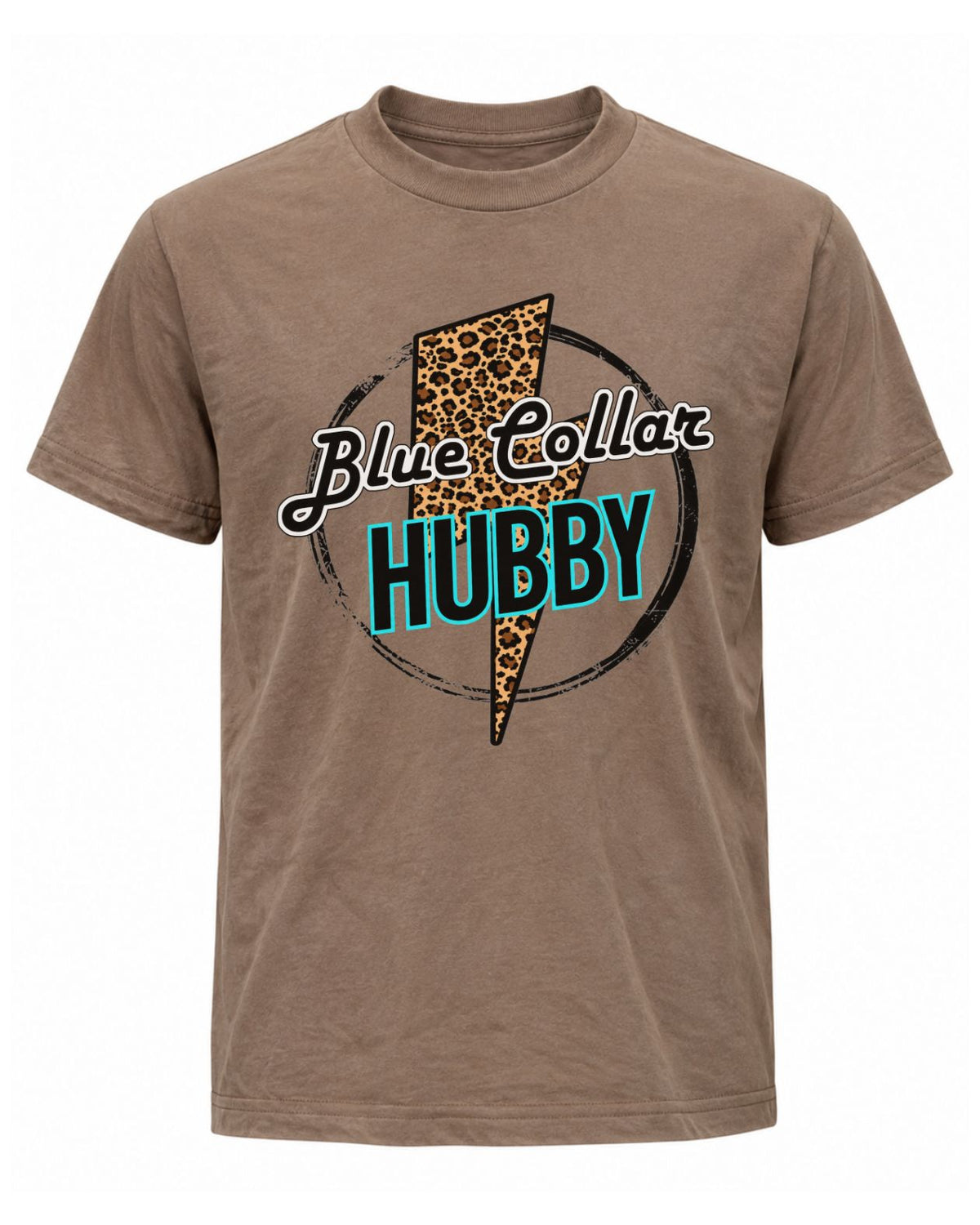 Leopard Lightning Blue Collar Couple T-shirt