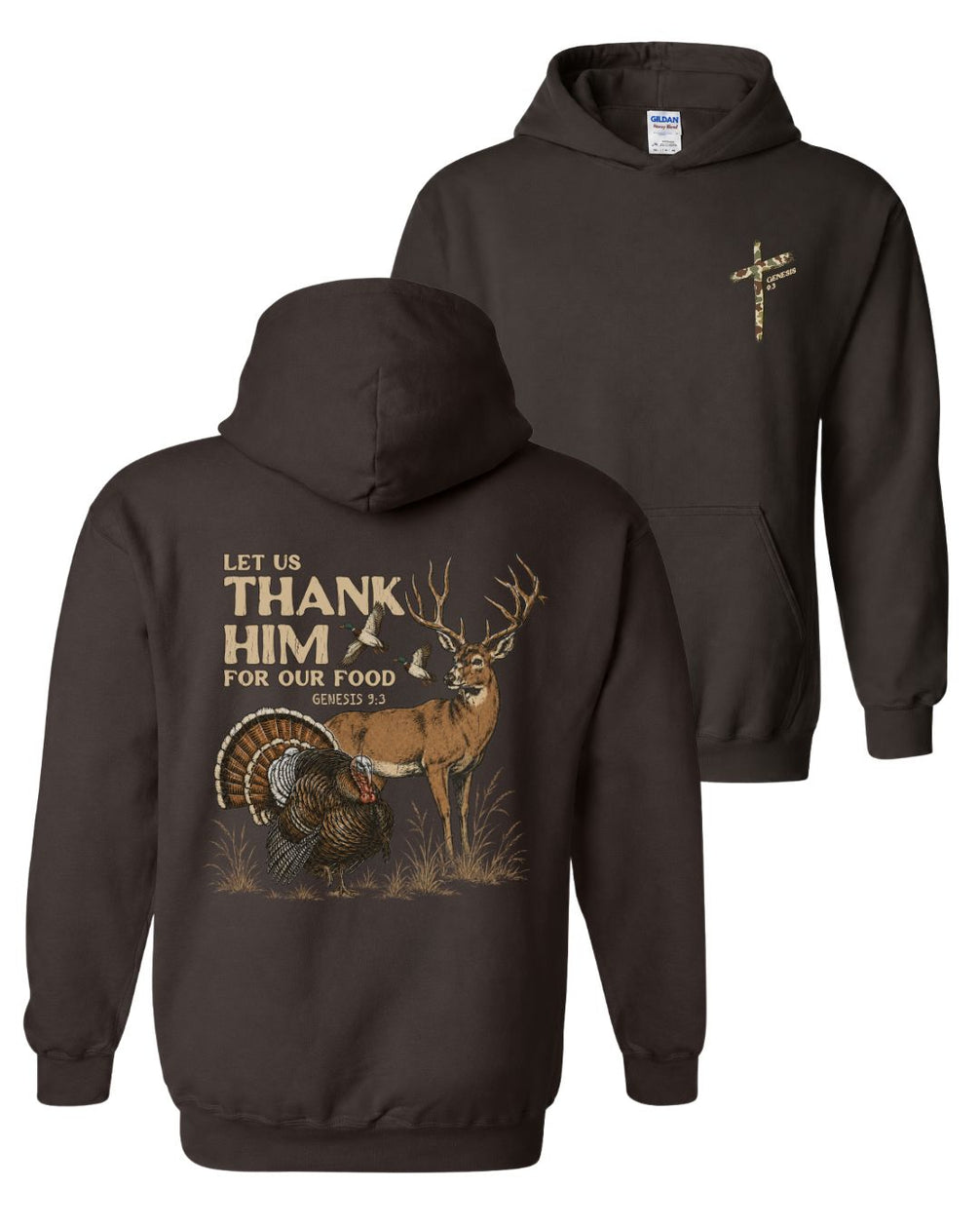 Let Us Thank Him Genesis 9:3 Two-sided Hoodie