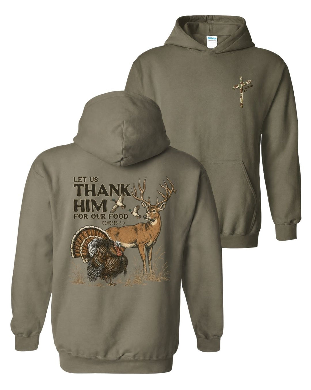 Let Us Thank Him Genesis 9:3 Two-sided Hoodie