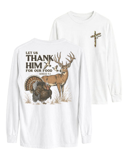Let Us Thank Him Genesis 9:3 Two-sided Long-sleeve