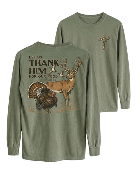 Let Us Thank Him Genesis 9:3 Two-sided Long-sleeve