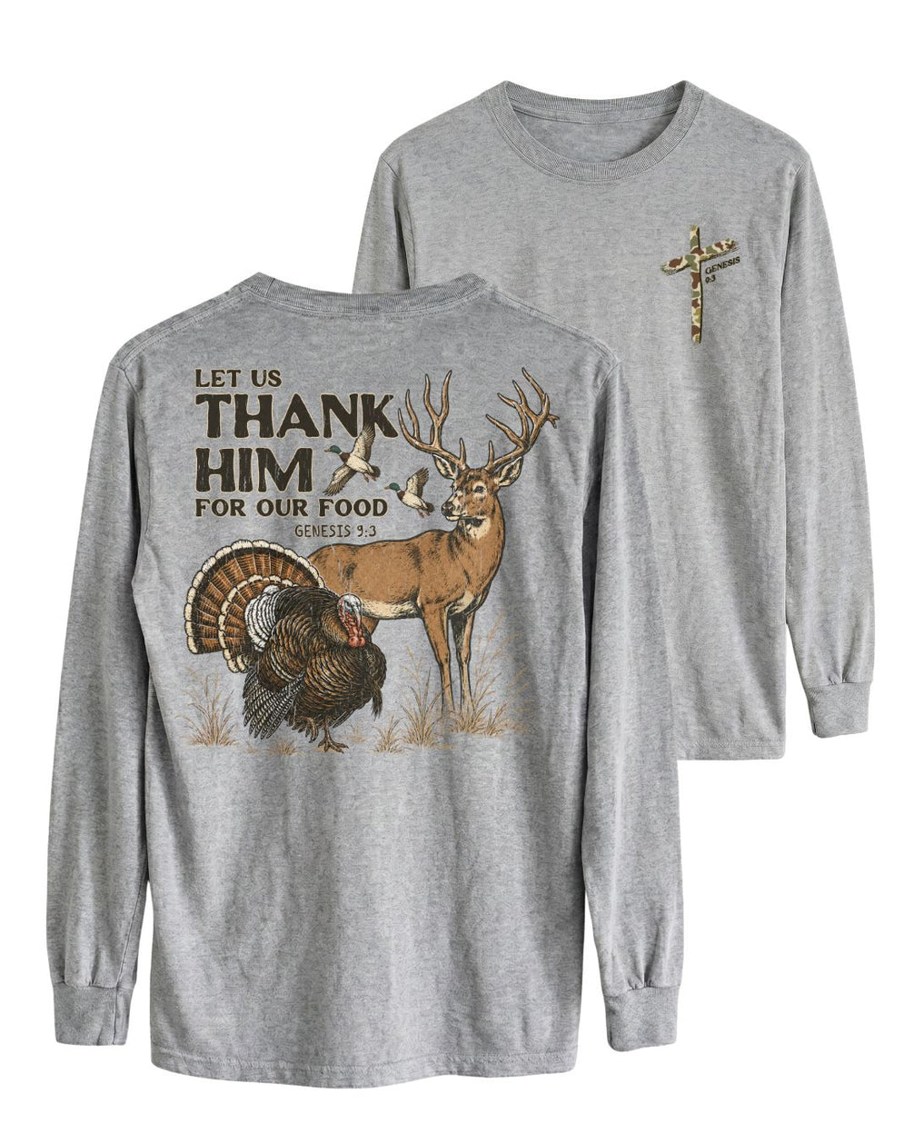 Let Us Thank Him Genesis 9:3 Two-sided Long-sleeve