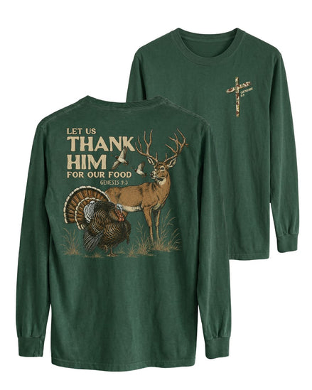 Let Us Thank Him Genesis 9:3 Two-sided Long-sleeve