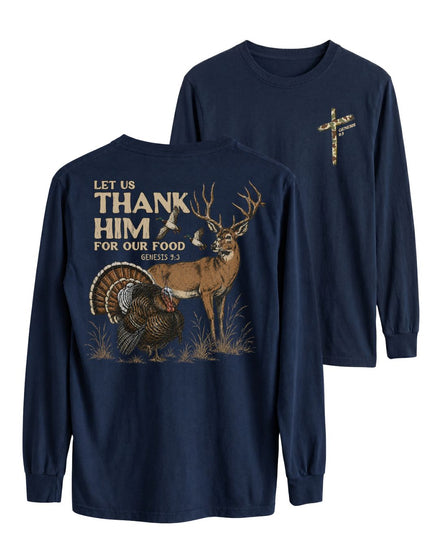 Let Us Thank Him Genesis 9:3 Two-sided Long-sleeve
