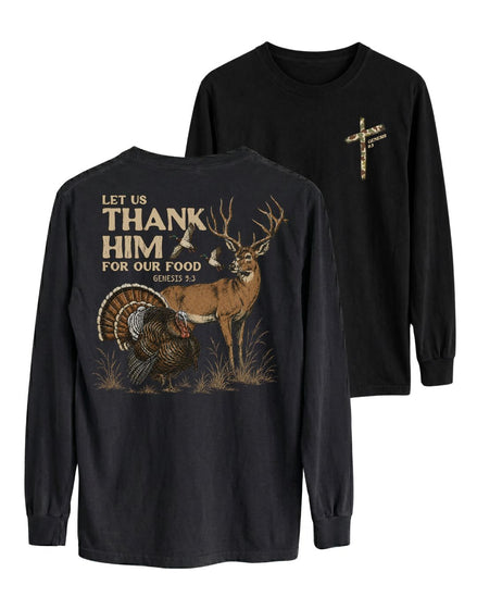Let Us Thank Him Genesis 9:3 Two-sided Long-sleeve