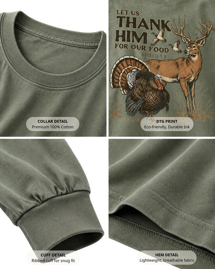 Let Us Thank Him Genesis 9:3 Two-sided Long-sleeve