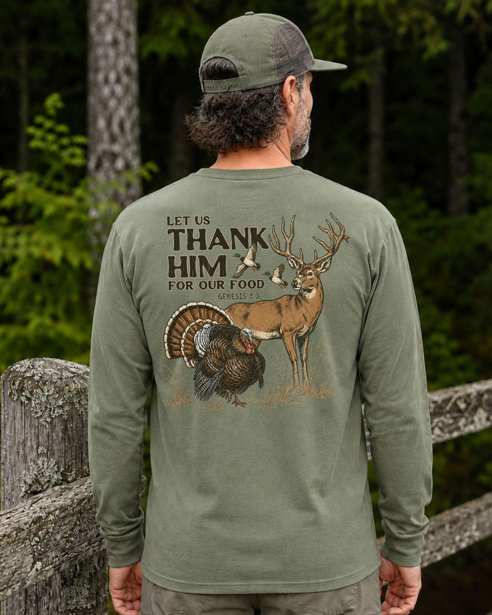 Let Us Thank Him Genesis 9:3 Two-sided Long-sleeve