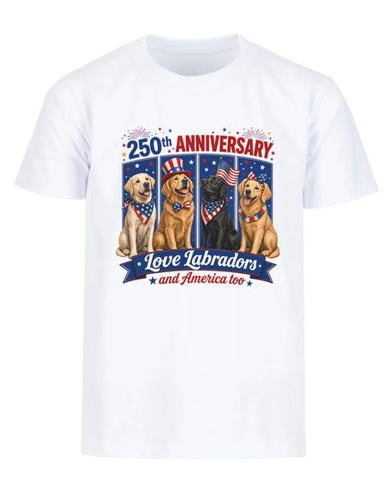 Love Labradors And America Too T-shirt