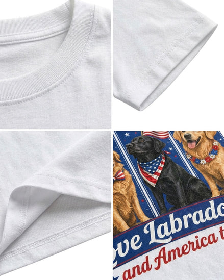 Love Labradors And America Too T-shirt