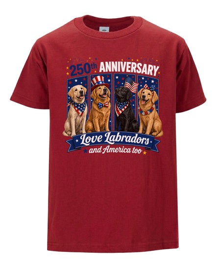 Love Labradors And America Too T-shirt