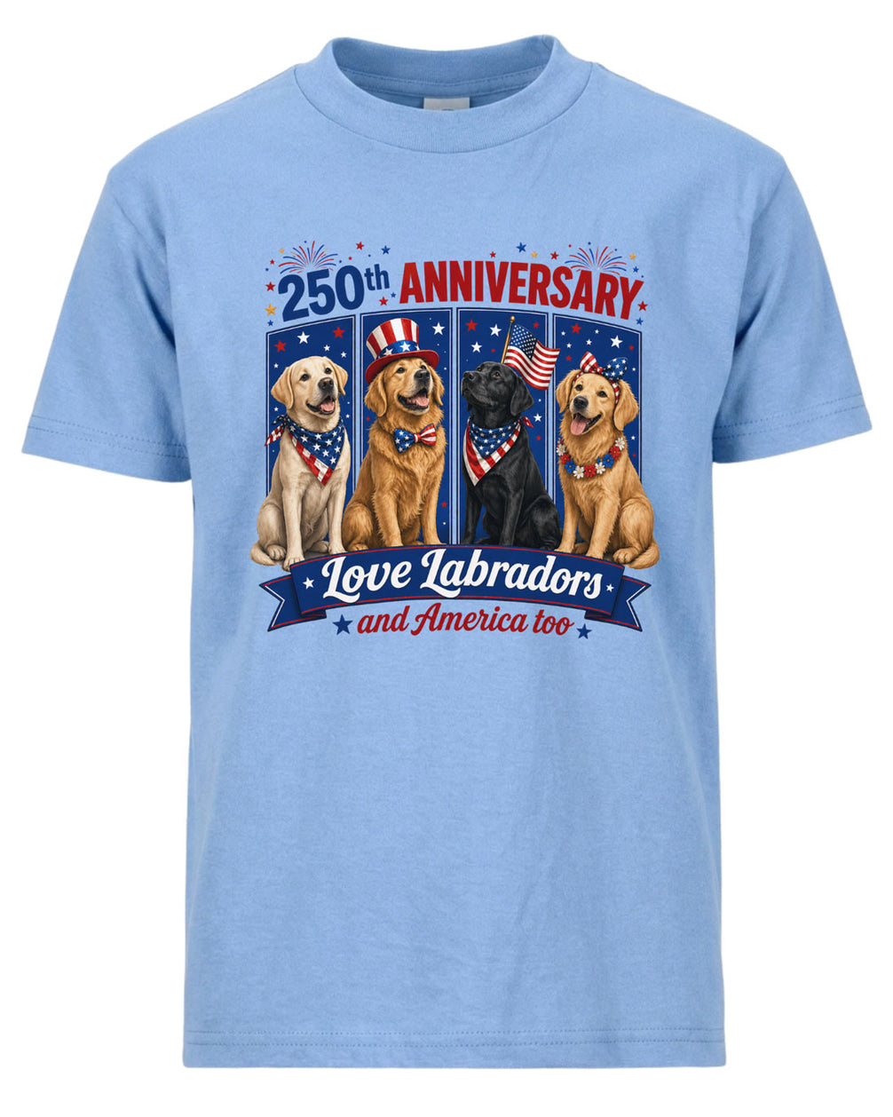 Love Labradors And America Too T-shirt