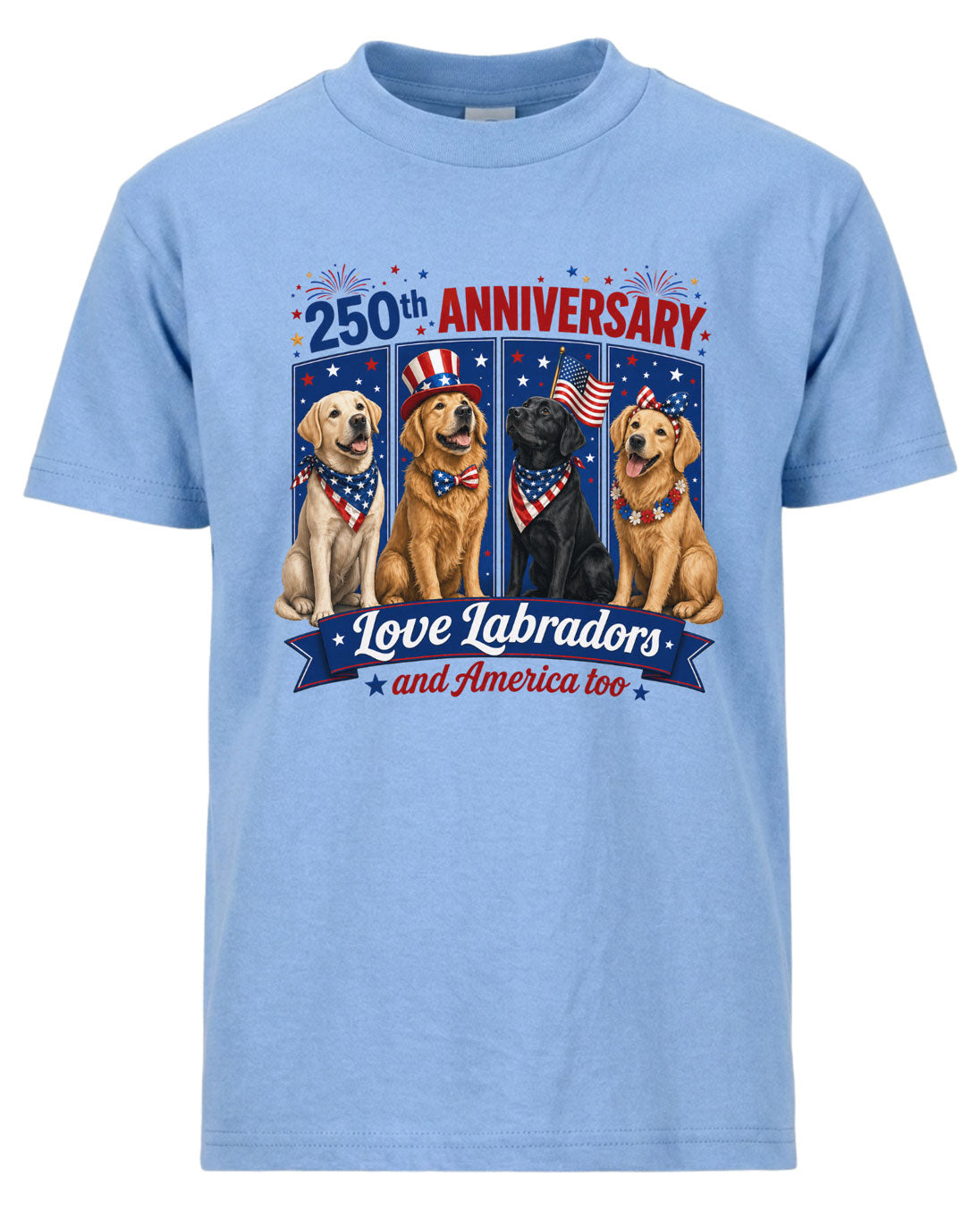 Love Labradors And America Too T-shirt