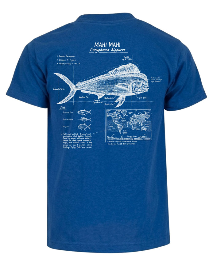 Mahi Mahi Anatomy Blueprint T-shirt