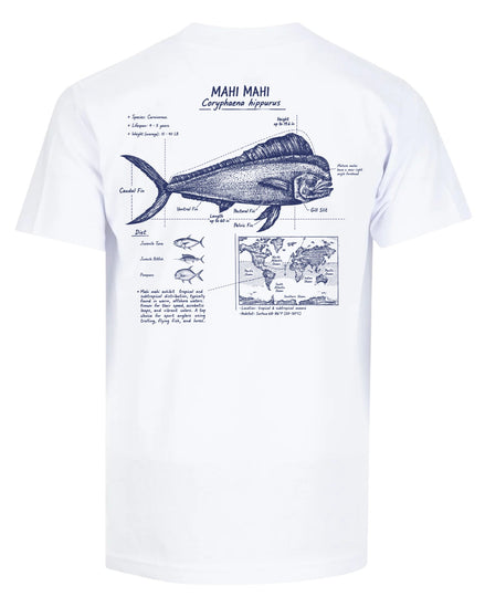 Mahi Mahi Anatomy Blueprint T-shirt