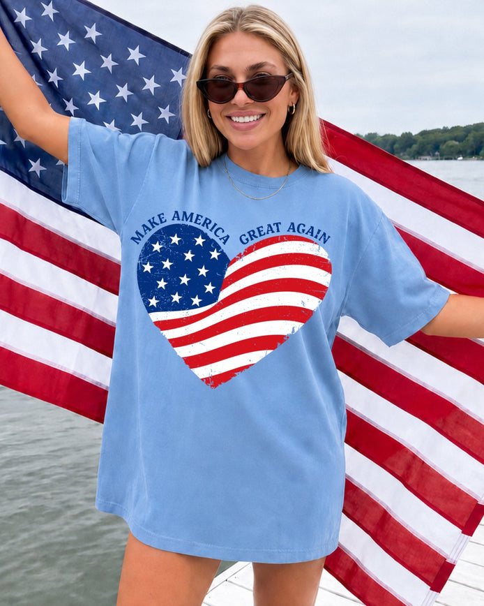 Make America Great Again Heart Flag T-shirt