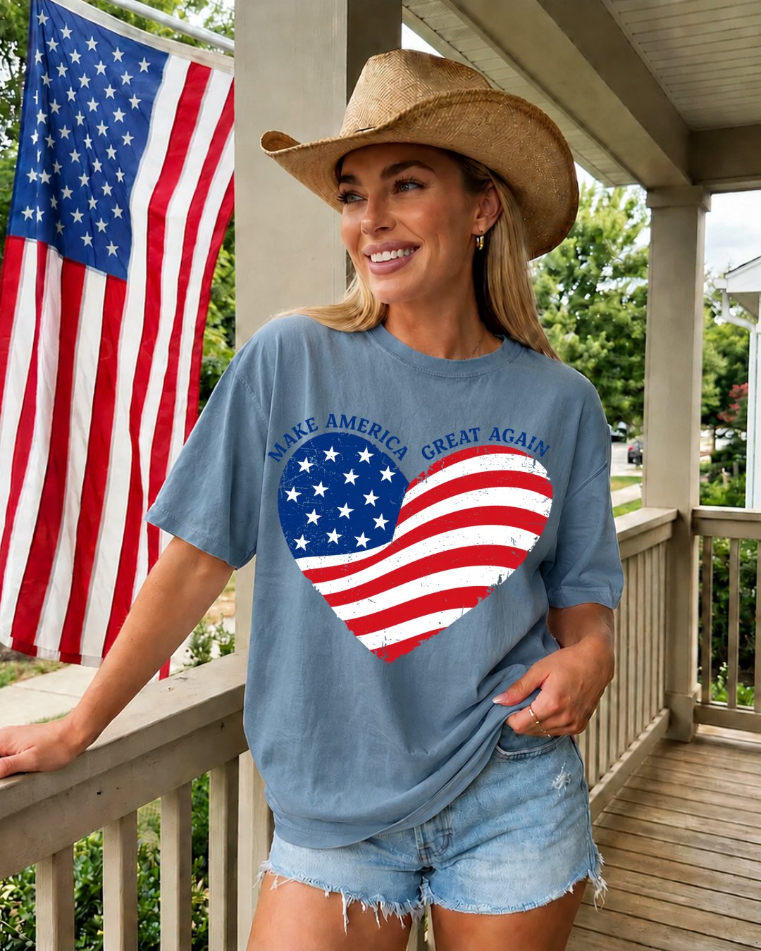 Make America Great Again Heart Flag T-shirt