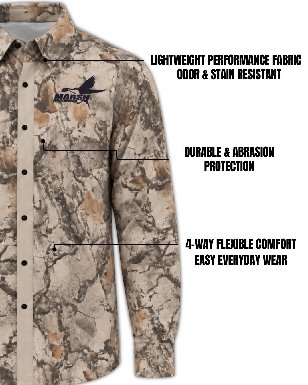 Marsh Hardened Long-sleeve Button Up Shirt
