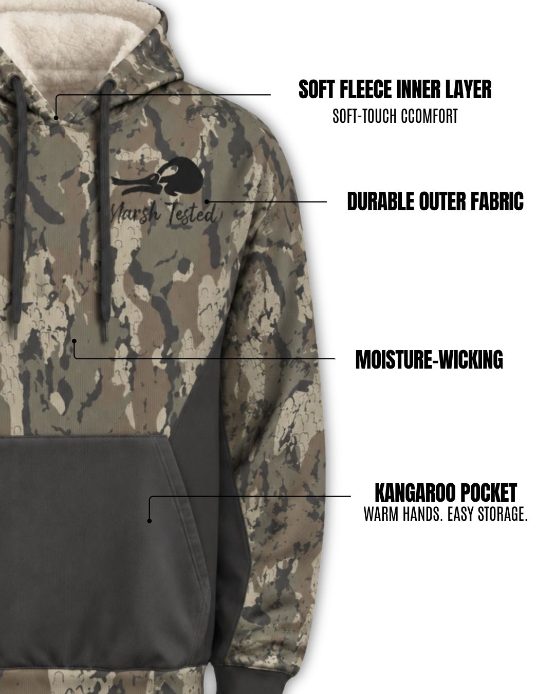 Marsh Tested Camo Fleece Hoodie