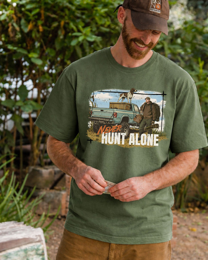 Never Hunt Alone Outdoor T-shirt