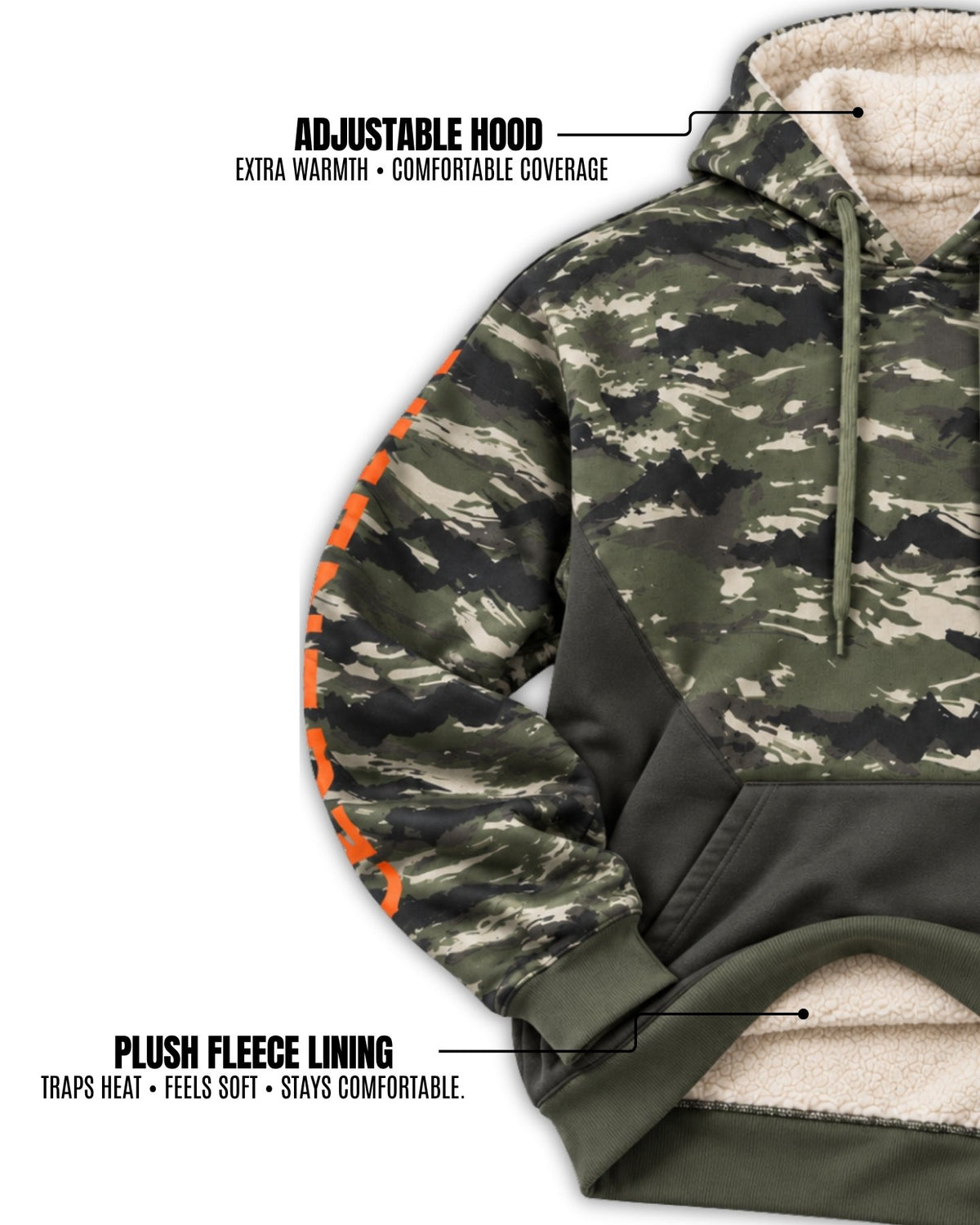 No Risk No Story Camo Fleece Hoodie