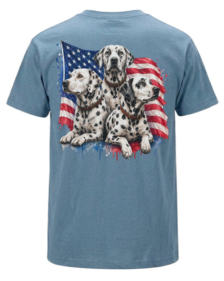 Patriotic Dalmatians Dog T-shirt