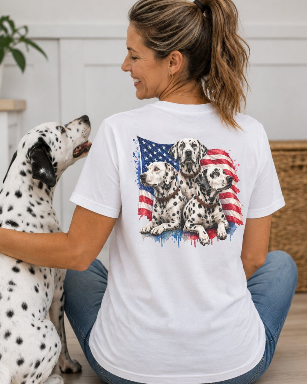 Patriotic Dalmatians Dog T-shirt