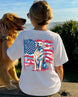 Patriotic Golden Retriever American Flag T-shirt