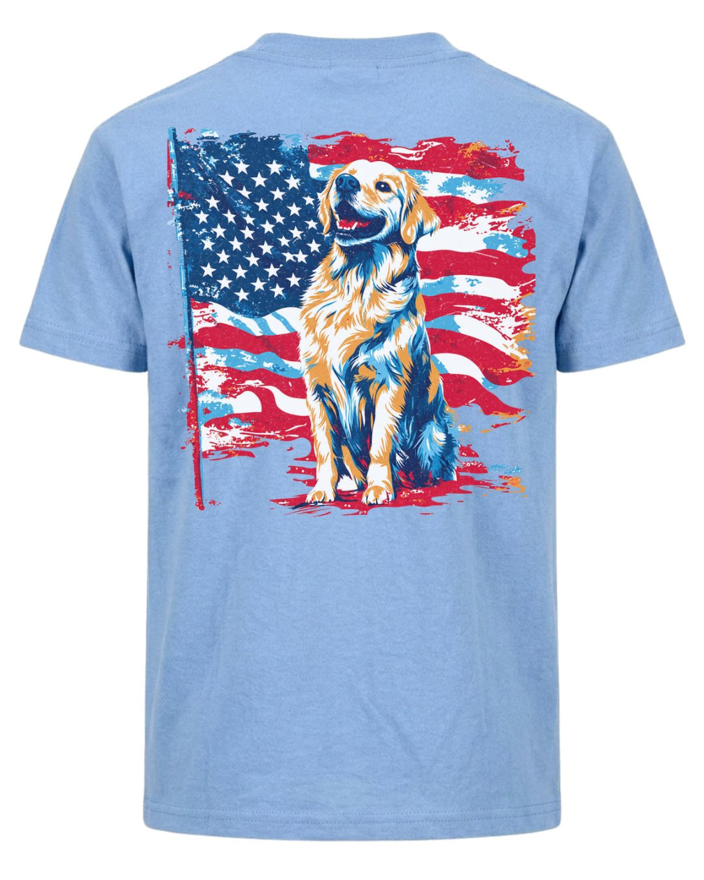 Patriotic Golden Retriever American Flag T-shirt