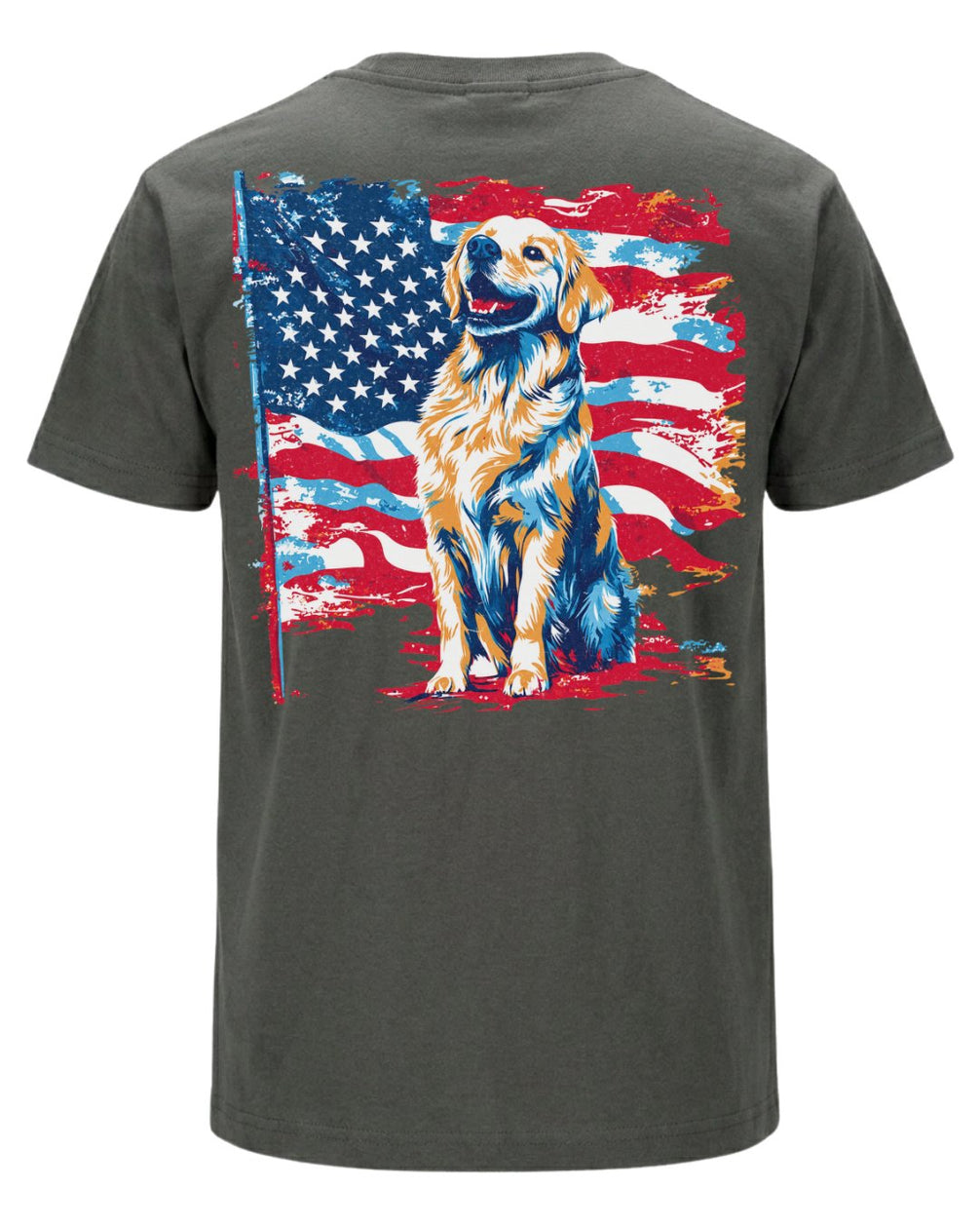 Patriotic Golden Retriever American Flag T-shirt
