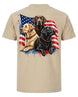 Patriotic Labrador Dogs Back Print T-shirt
