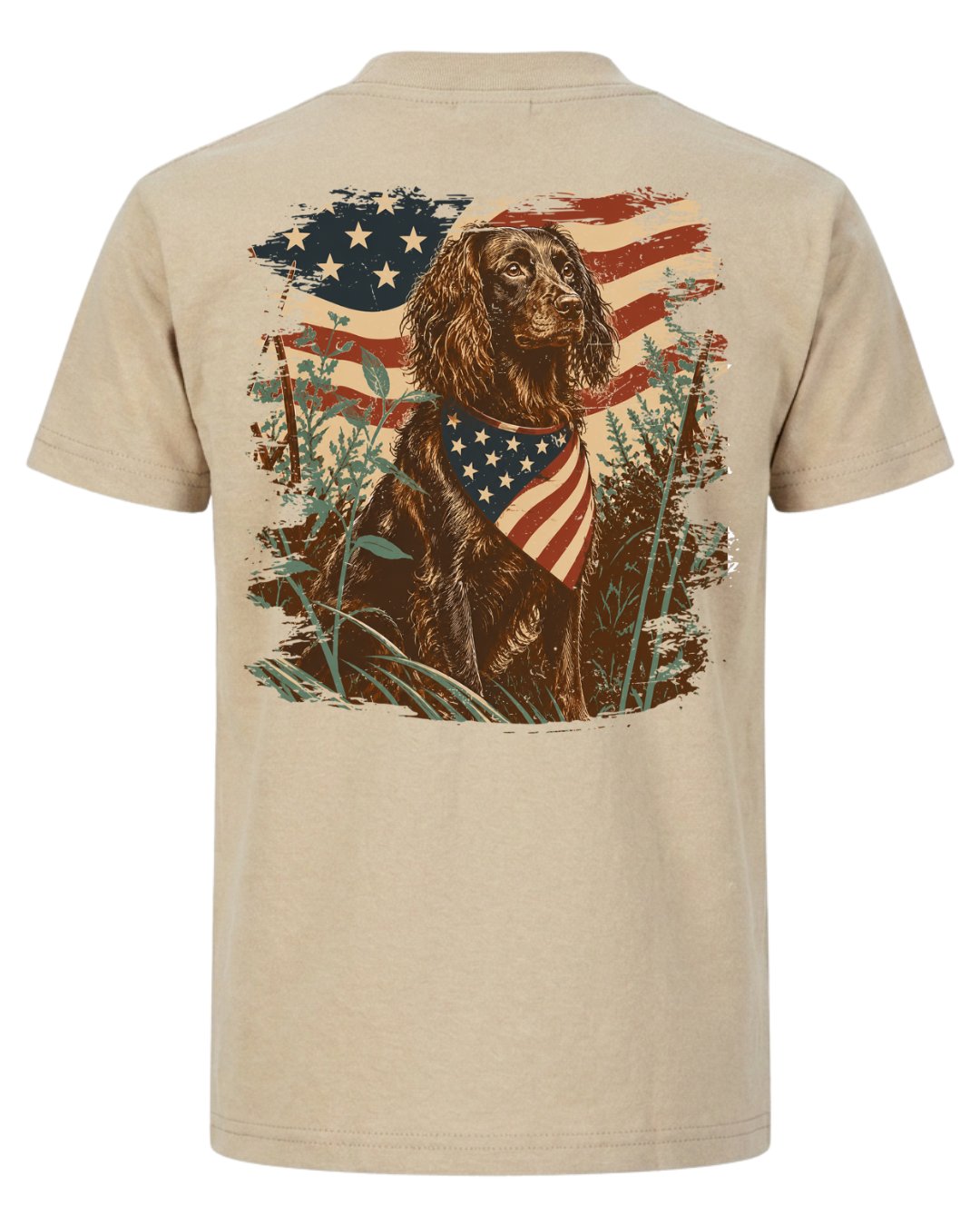 Patriotic Spaniel Hunting Dog T-shirt