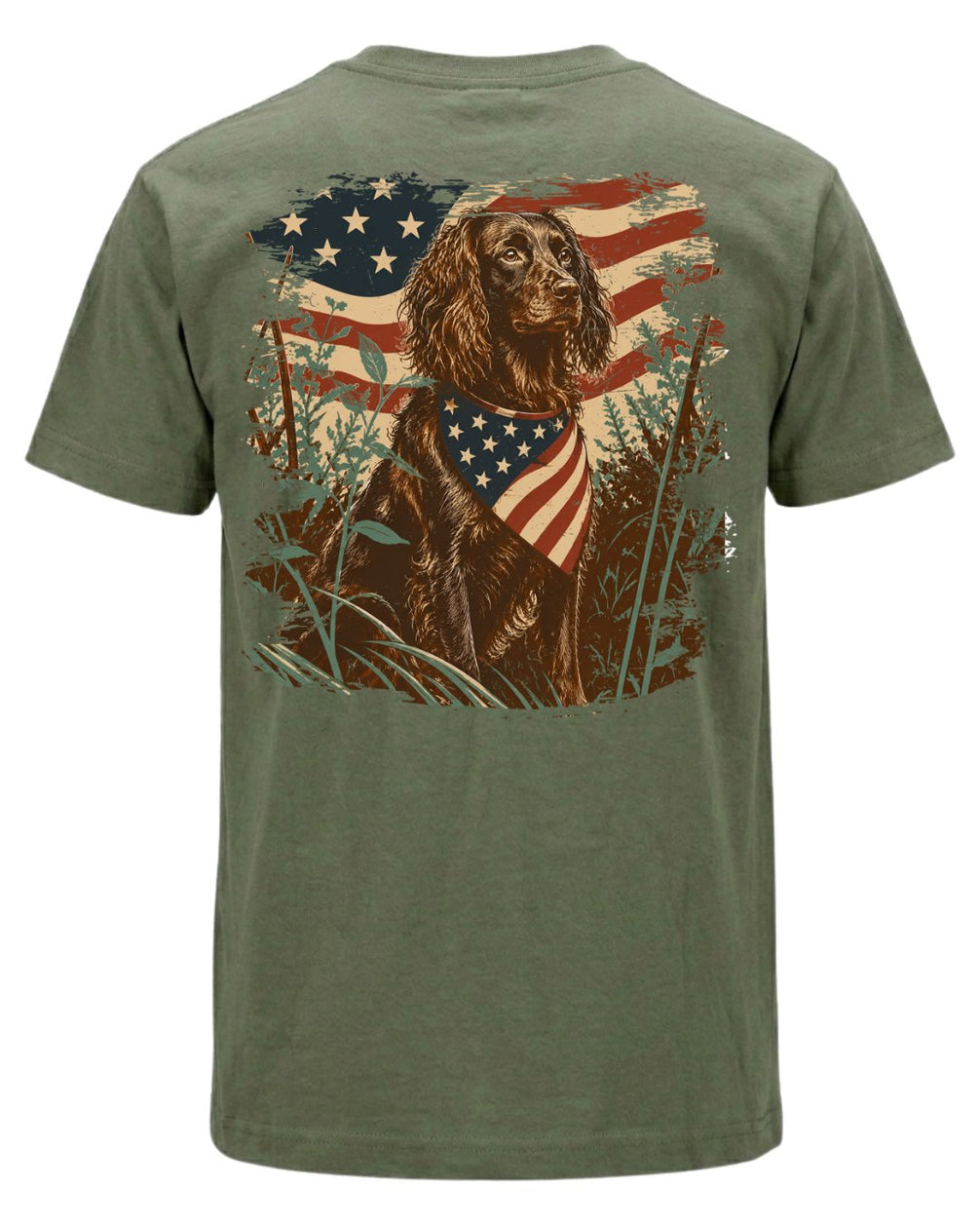 Patriotic Spaniel Hunting Dog T-shirt