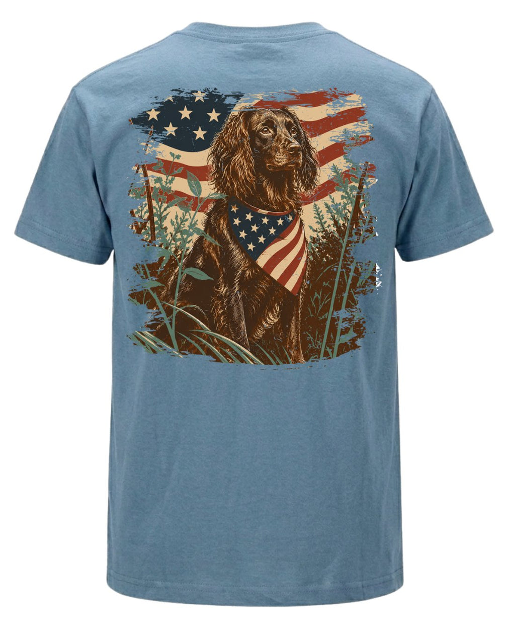 Patriotic Spaniel Hunting Dog T-shirt