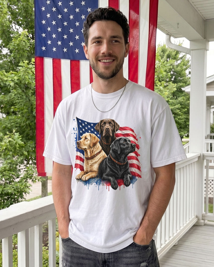 Patriotic Labrador Dogs T-shirt