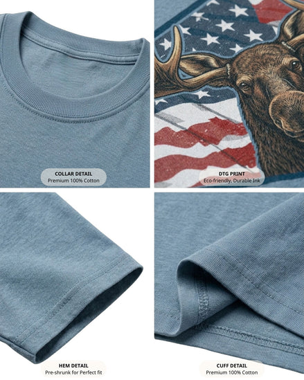 Patriotic Moose Hunting T-shirt