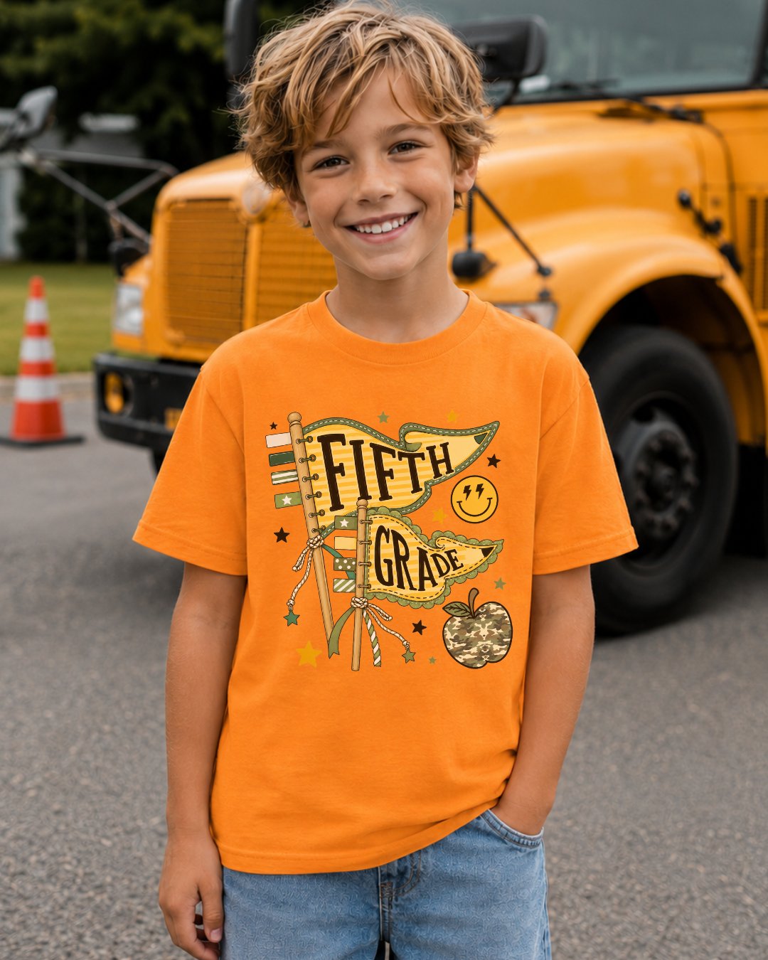 Pennant Flag Fifth Grade Youth Tee