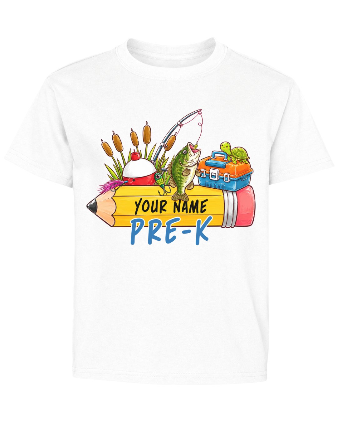 Personalizable Little Fisherman Back To School Youth Tee