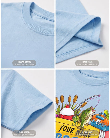 Personalizable Little Fisherman Back To School Youth Tee