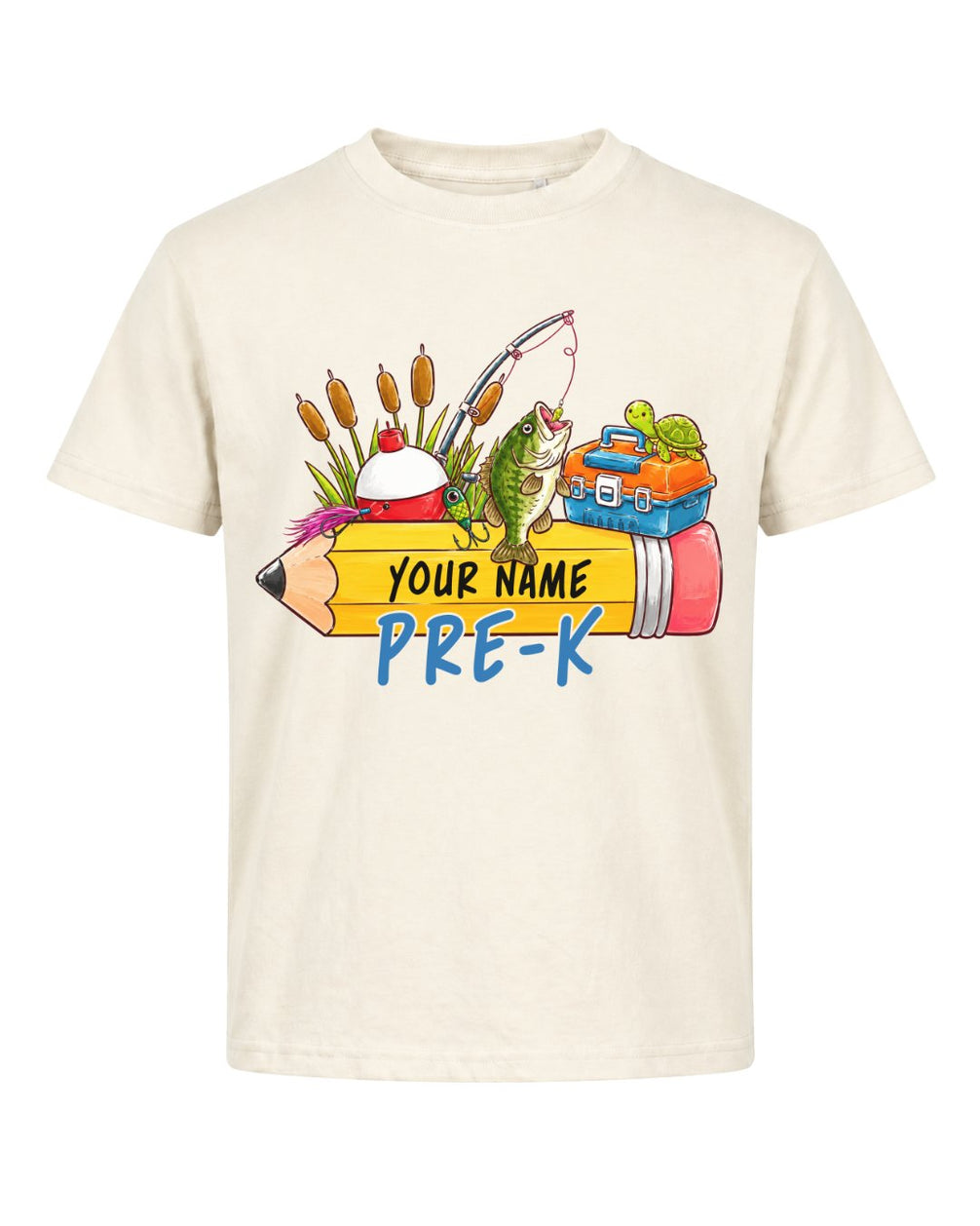 Personalizable Little Fisherman Back To School Youth Tee