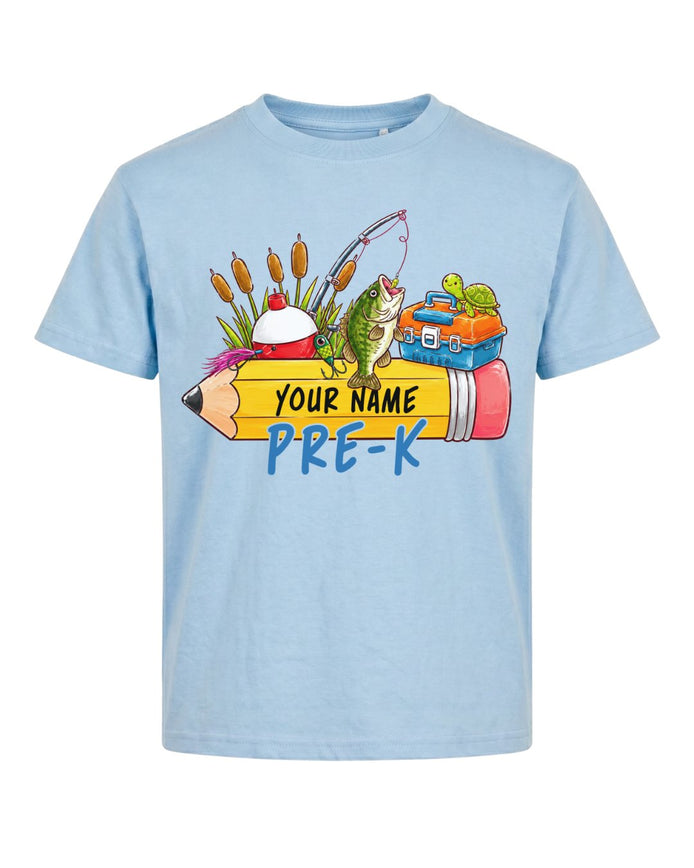 Personalizable Little Fisherman Back To School Youth Tee